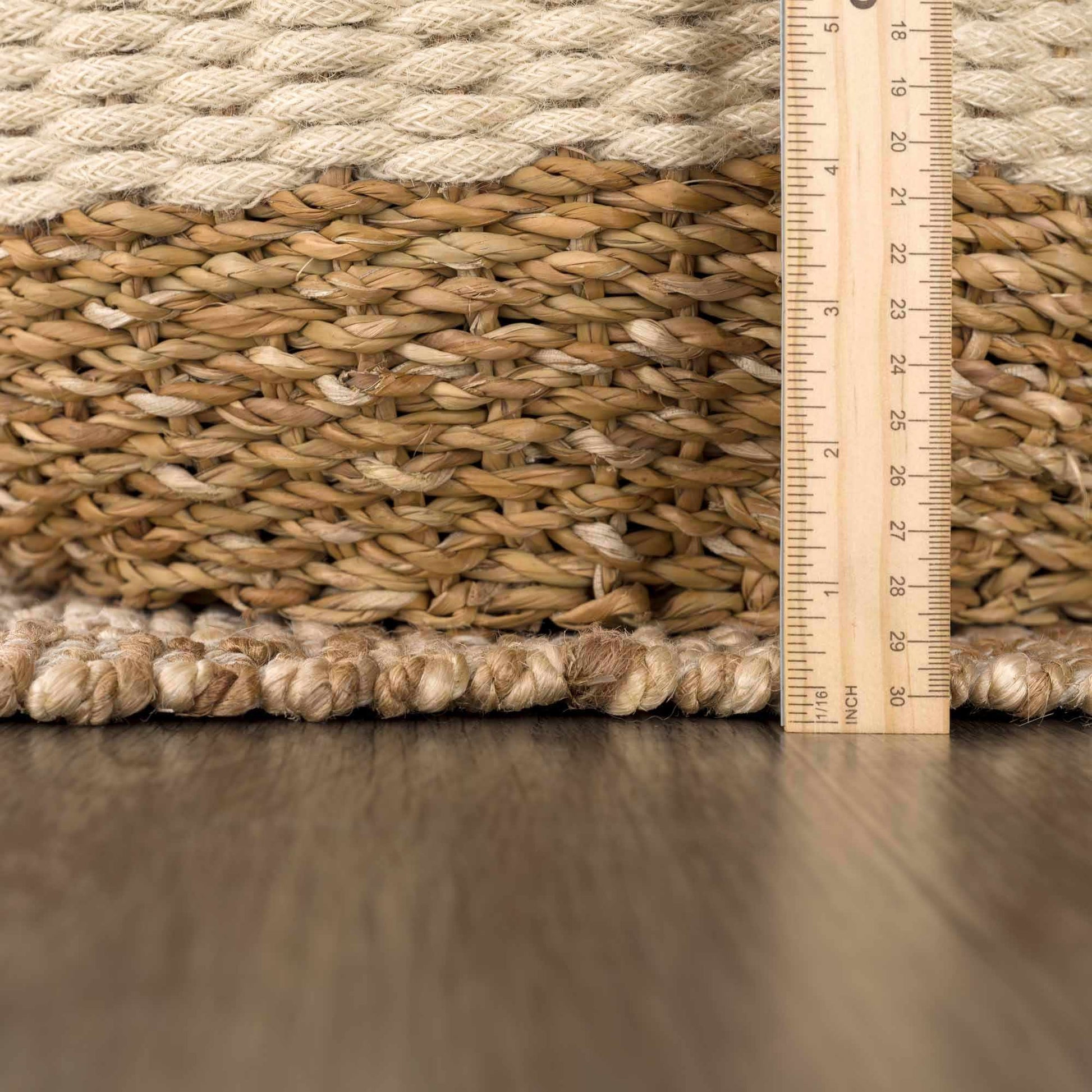 Checkered Jute Area Rug - Boutique Rugs