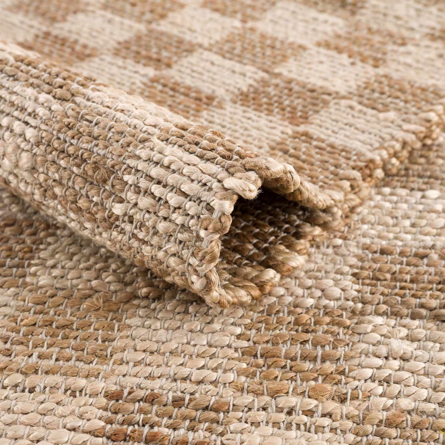 Checkered Jute Area Rug - Boutique Rugs