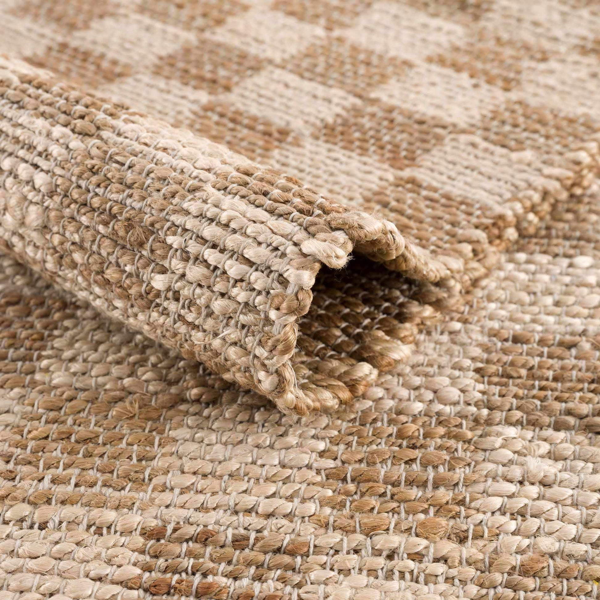 Checkered Jute Area Rug - Boutique Rugs