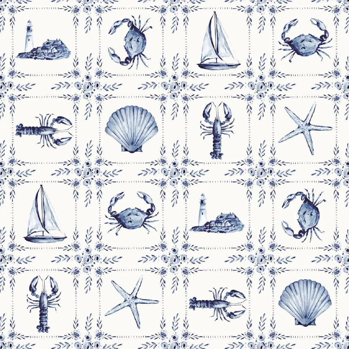 Dulcie Wallpaper - Nautical Sea Life - by Annalee Beck - Loomwell Home Goods