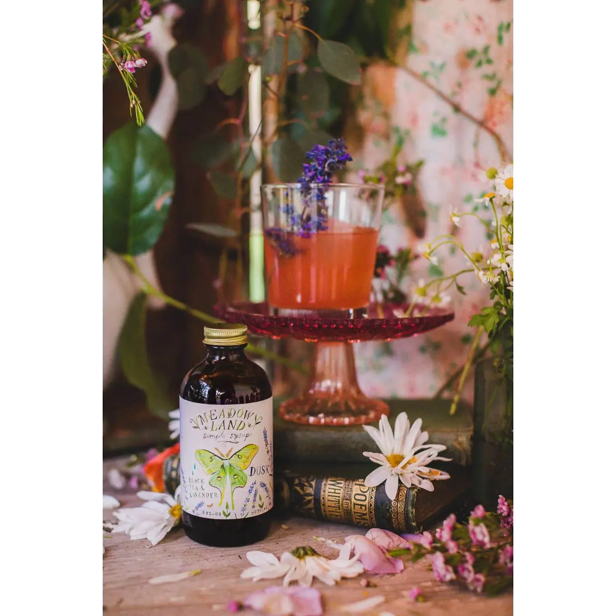 Dusk Simple Syrup - Tea & Lavender - Lemonade Iced Tea or Cocktail Mixer - Meadowland Syrup