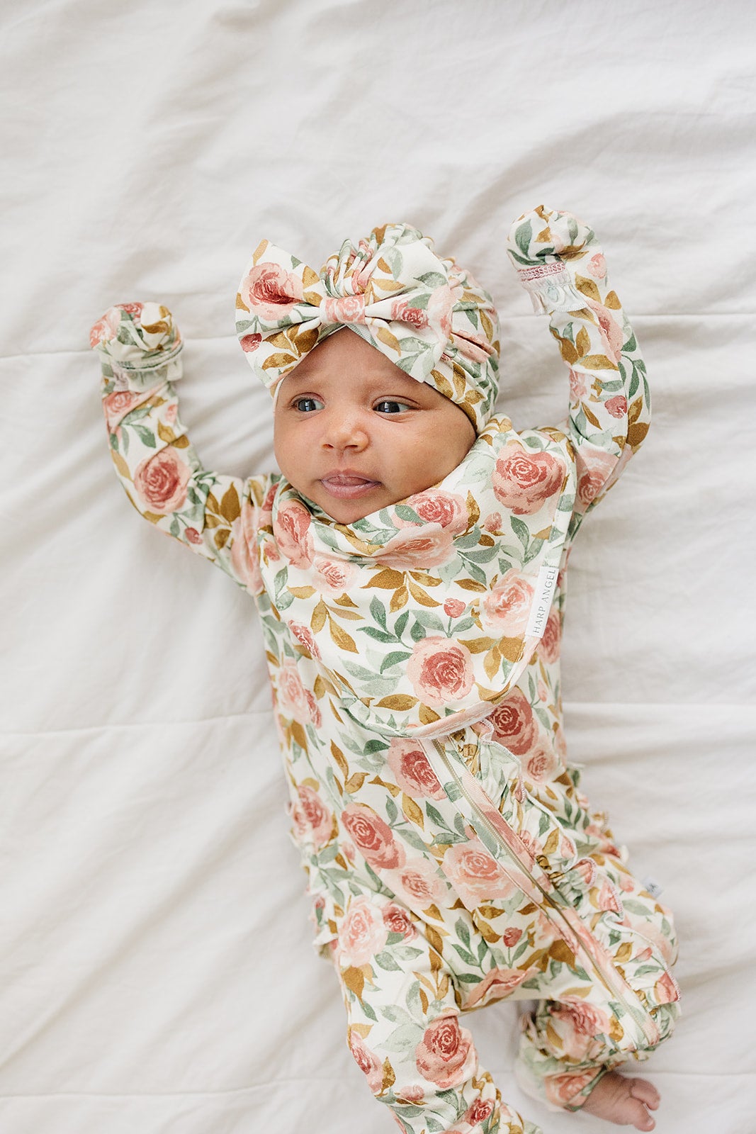 Bow Turban Hat - Dusty Pink Floral - Harp Angel Boutique