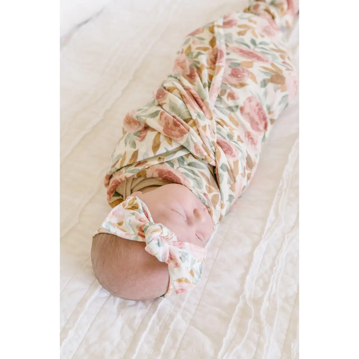 Dusty Pink Floral Muslin Swaddle Blanket - Harp Angel Boutique