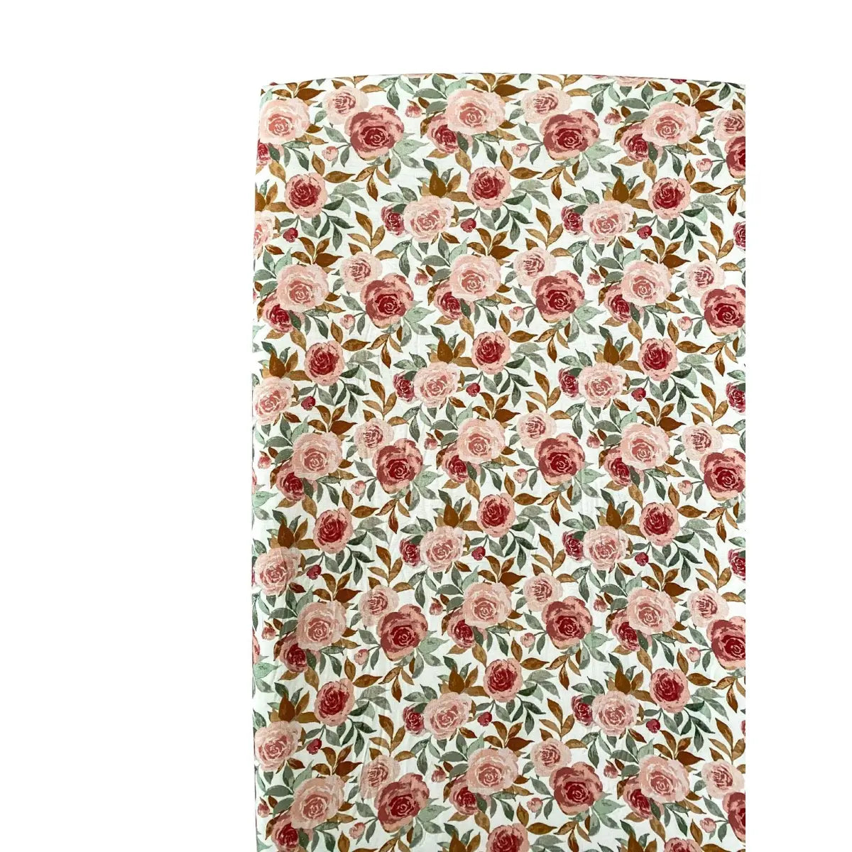 Dusty Pink Floral Premium Bamboo Fitted Crib Sheet - Harp Angel Boutique