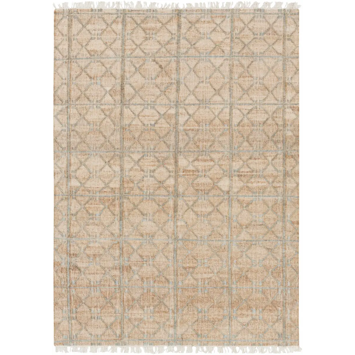 Dusty Sage Fringed Jute Carpet - 5’ x 7’6’’ Rectangle - Boutique Rugs