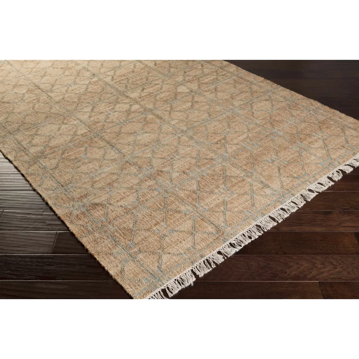 Dusty Sage Fringed Jute Carpet - Boutique Rugs
