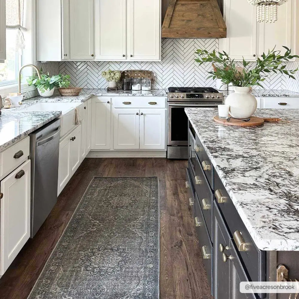 Dusty Sage Washable Persian Rug - 2’7’’ x 7’3’’ Runner - Boutique Rugs