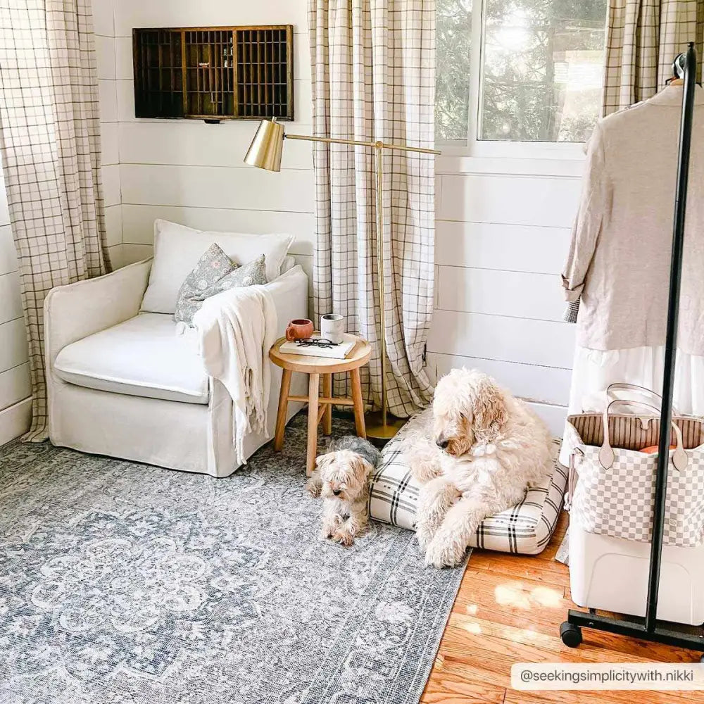 Dusty Sage Washable Persian Rug - Boutique Rugs