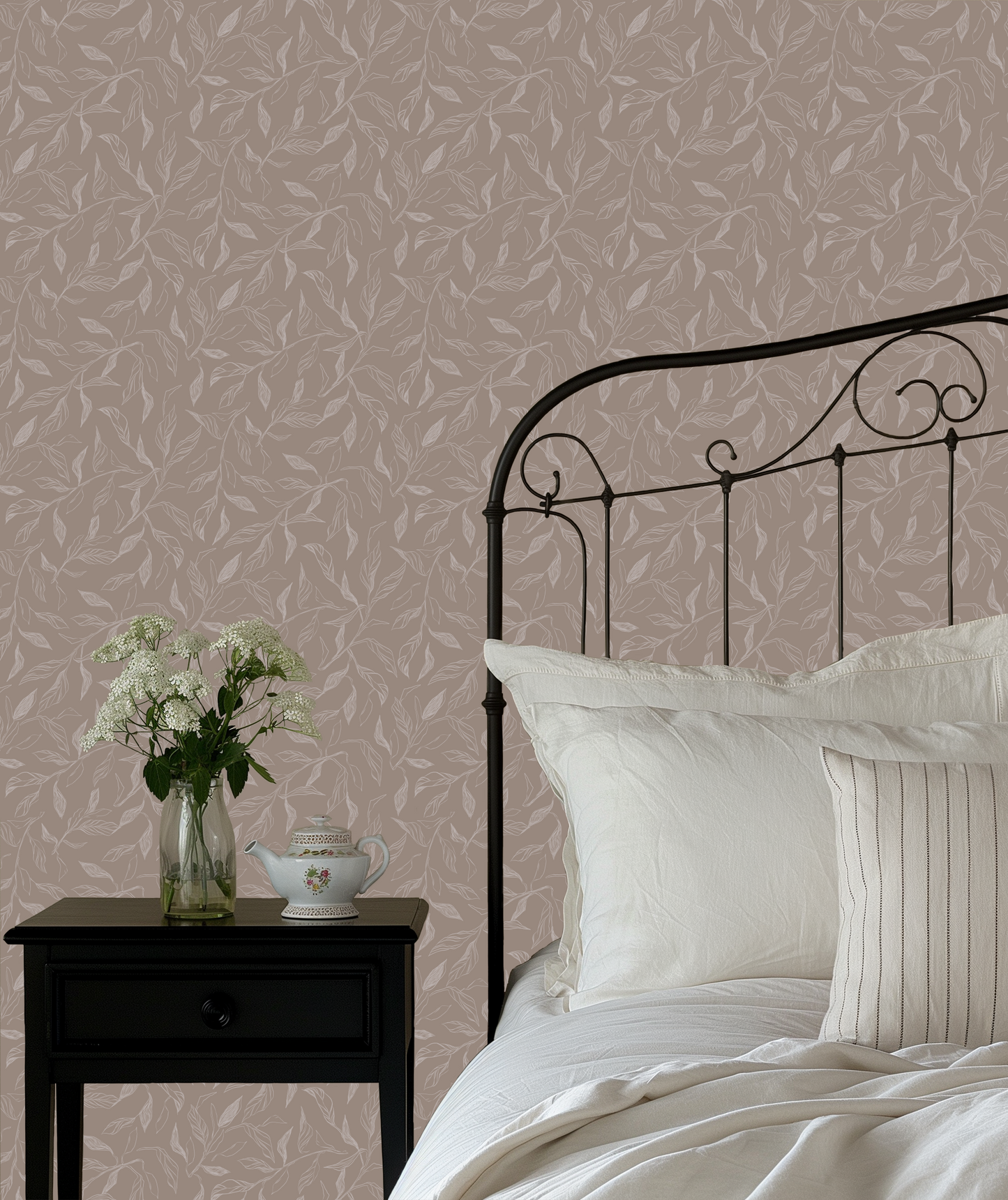 Swift Subtle Leaves Wallpaper by Aubrey Fairchild - Loomwell Home Goods