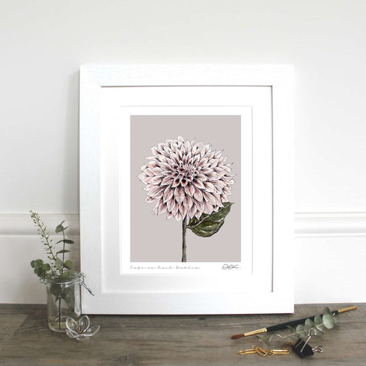 Fine Art Print - Café Au Lait Dahlia - 11X14" Mounted
