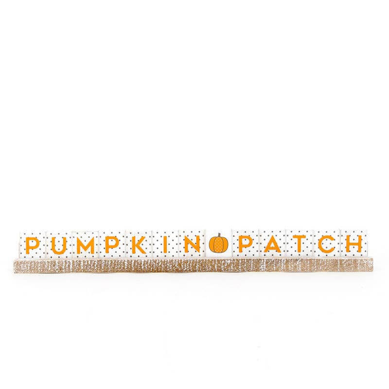 Pumpkin Patch Letter Board Kit - wood tile letters and 20’’ ledgie kit - Adams & Co.