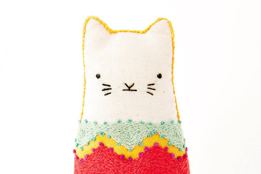Fiesta Cat - Embroidery Kit - Kiriki Press