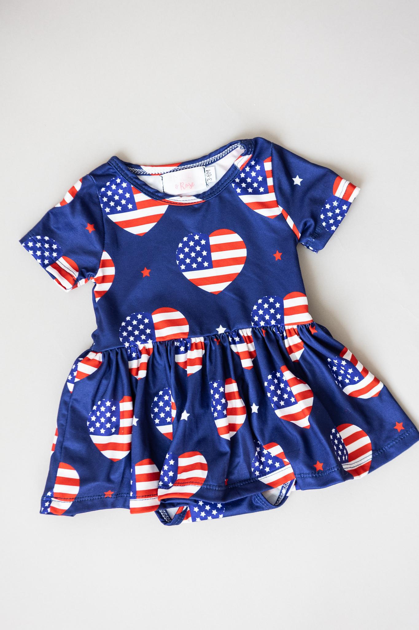 I Heart the USA S/S Twirl Bodysuit - Mila & Rose ®
