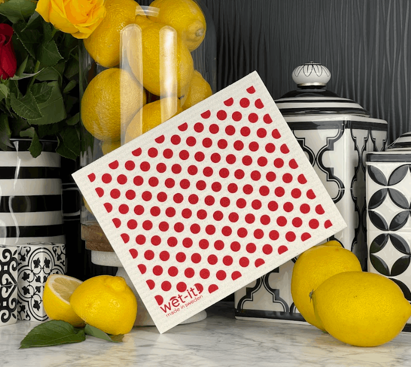 Swedish Dish Cloth - Red Dots - Wet-it!