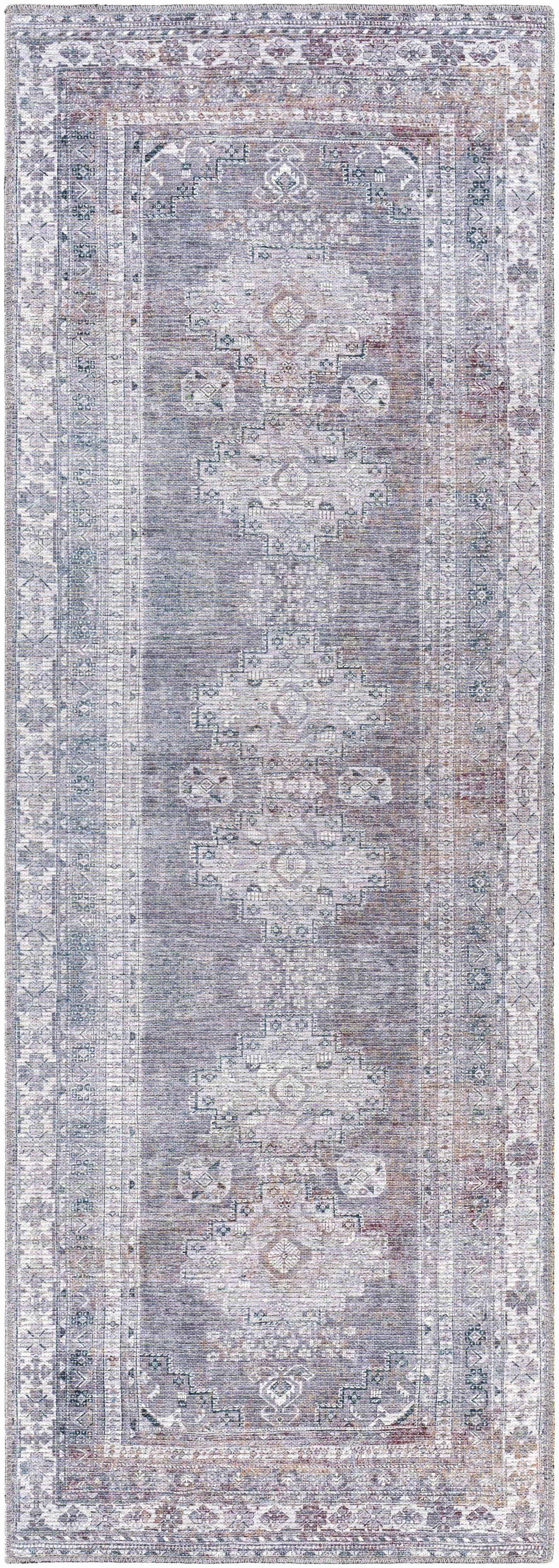 Baltinglass Gray Washable Area Rug - Clearance - 2’7’’ x 7’3’’ Runner - Boutique Rugs