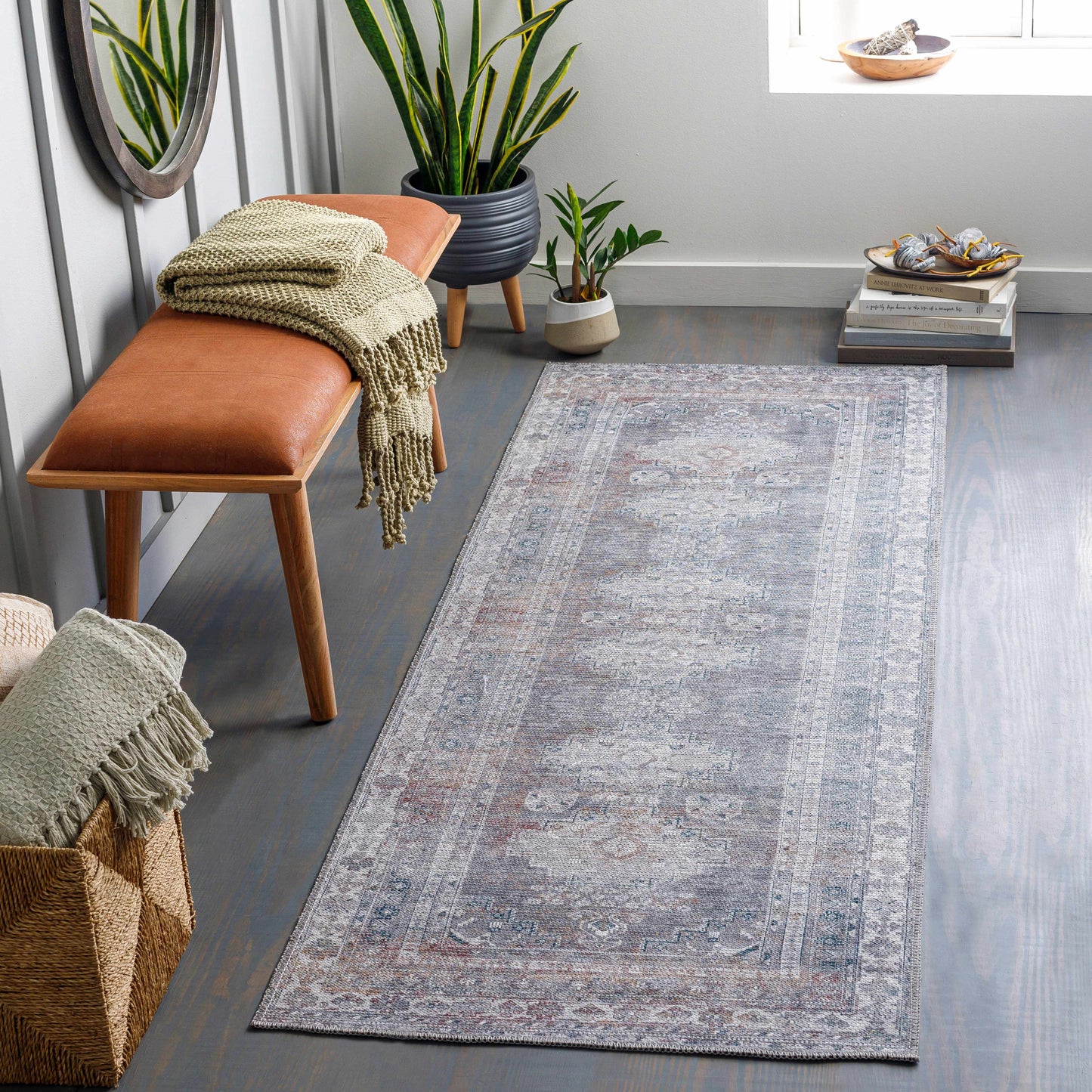 Baltinglass Gray Washable Area Rug - Clearance - Boutique Rugs