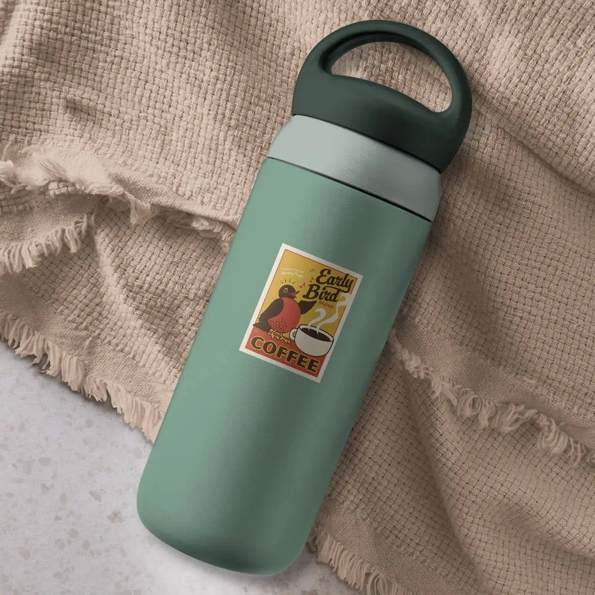 Early Bird Coffee Vinyl Sticker - RetroPlanet