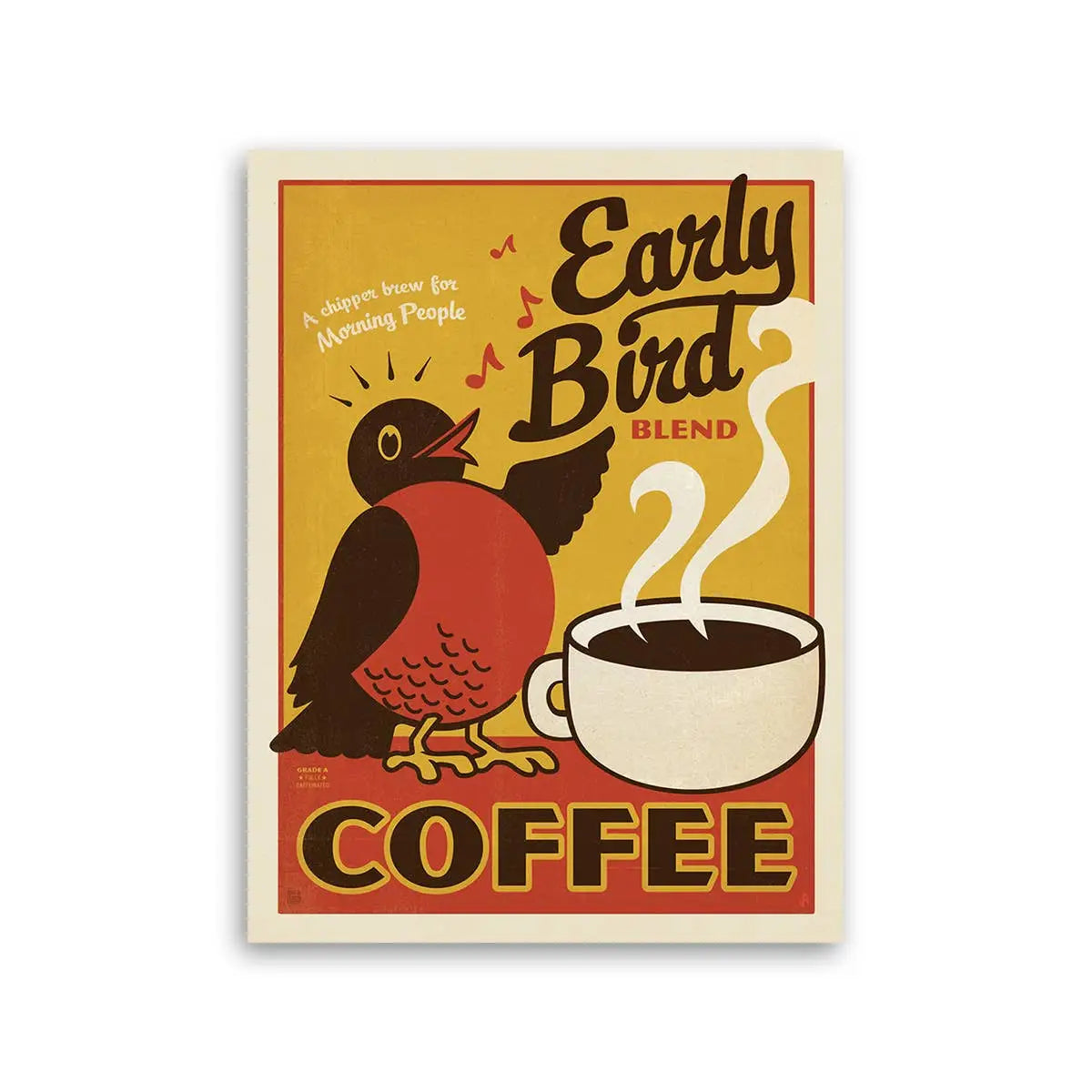 Early Bird Coffee Vinyl Sticker - RetroPlanet