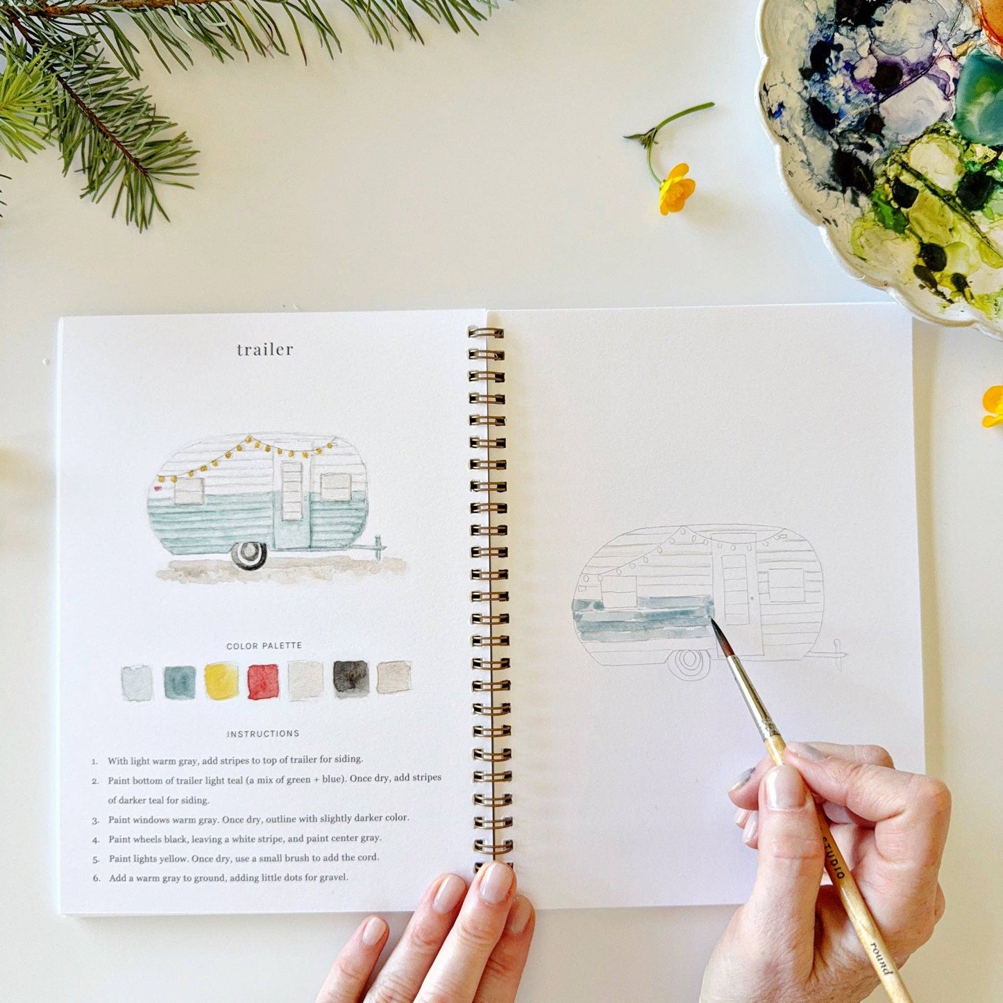 Watercolor Workbook - Camping - Emily Lex - emily lex studio