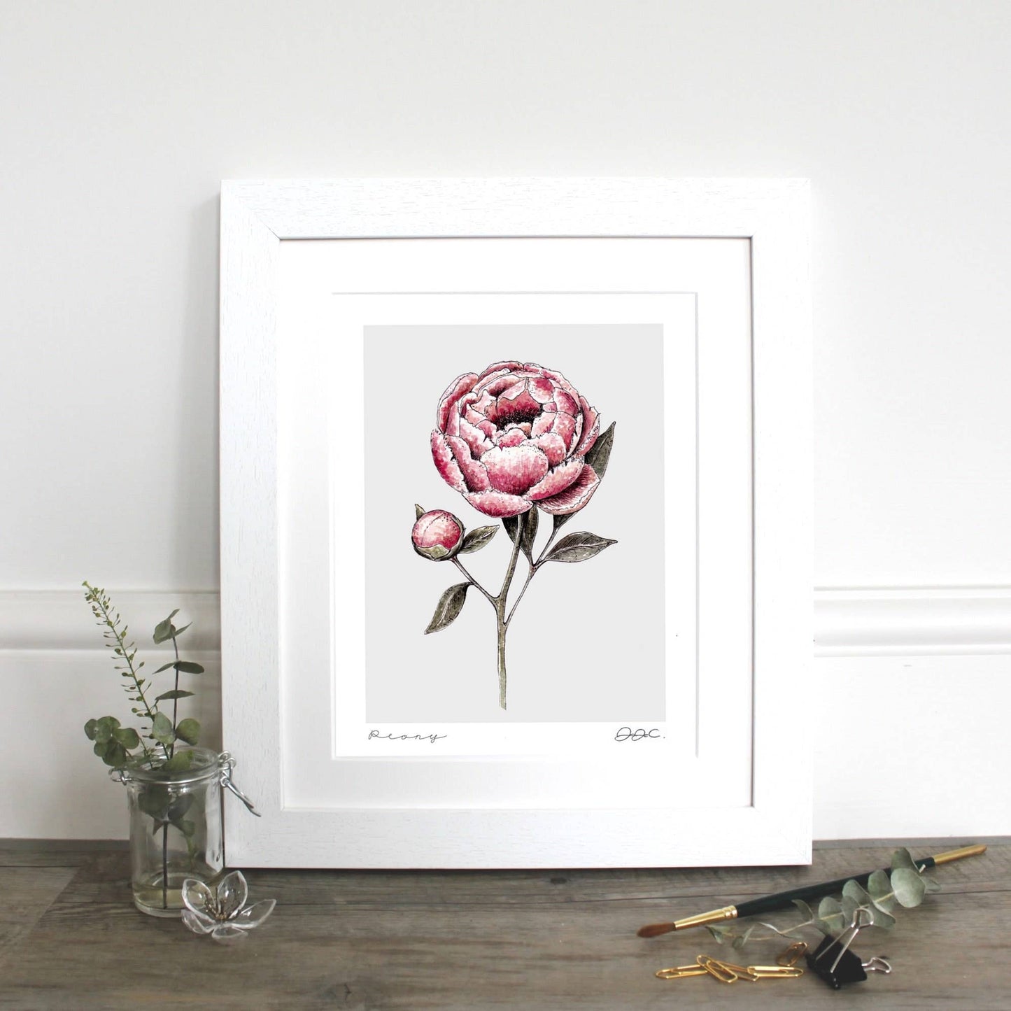 Fine Art Print - Peony  - 11x14" Mounted