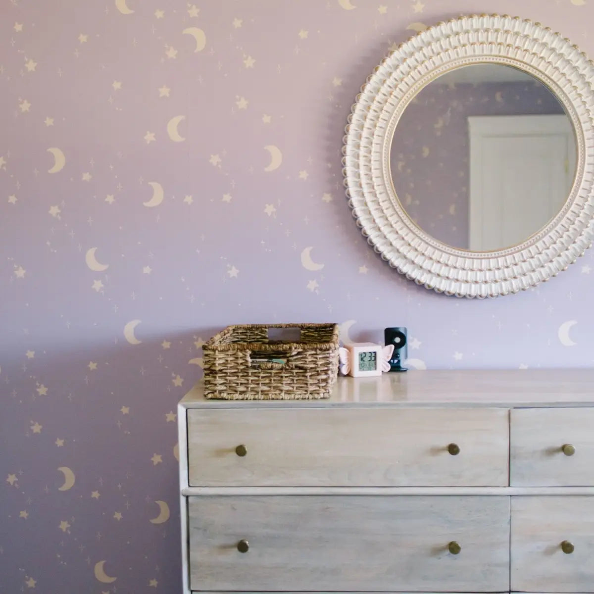 Eclipse Wallpaper - Lavender Moons - by Thread Mama - Loomwell Home Goods