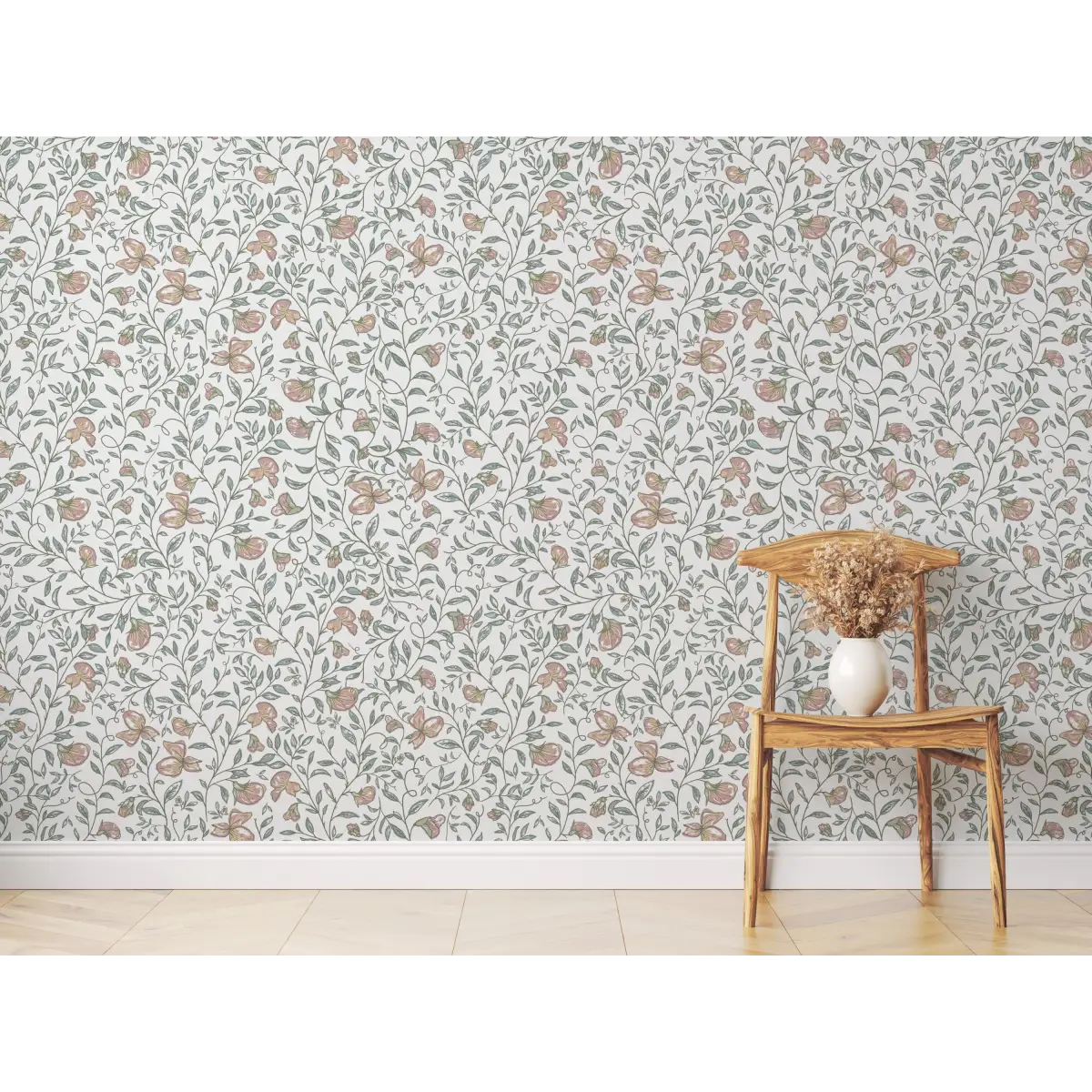 Edelweiss Wallpaper - Floral Vines - by Danelys Sidron - Loomwell Home Goods