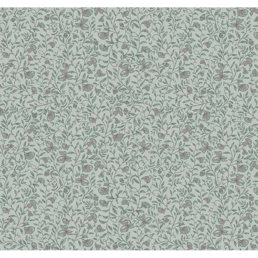 Edelweiss Wallpaper - Floral Vines - by Danelys Sidron - Sample 1 foot by 1 foot / Blue / Large - Loomwell Home Goods