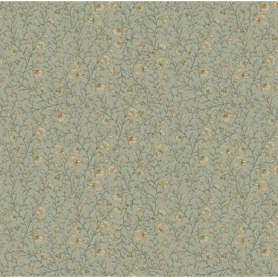 Edelweiss Wallpaper - Floral Vines - by Danelys Sidron - Sample 1 foot by 1 foot / Sage / Large - Loomwell Home Goods