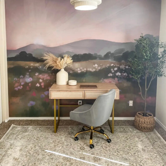 Eden Wallpaper Mural - Meadow and Mountain Landscape - by Mariah Rose - Loomwell Home Goods