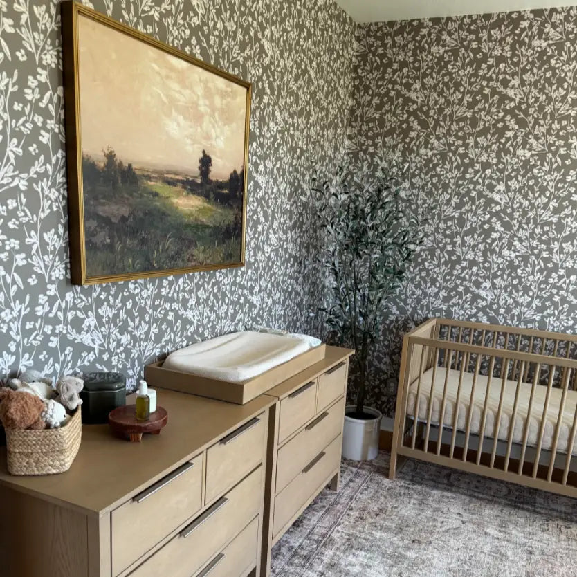 Edith Wallpaper - Whispy Flowers - by Fox and Pebble - Loomwell Home Goods