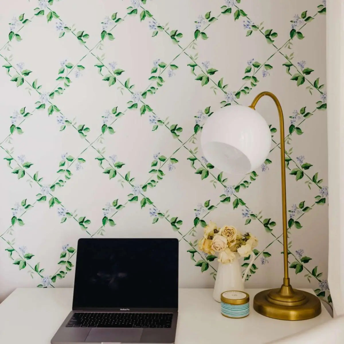 Edna Wallpaper - Floral Trellis - by Sarah Gross Design - Loomwell Home Goods