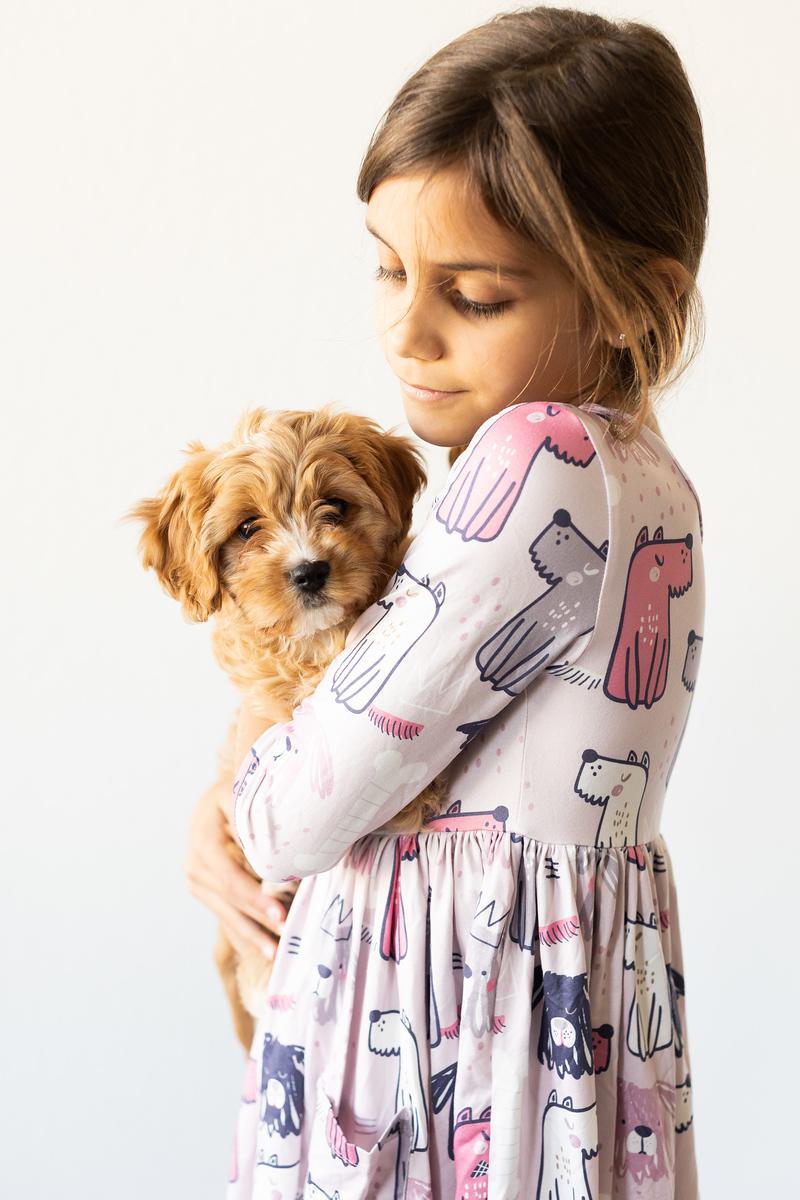 Puppy Party Pocket Twirl Dress