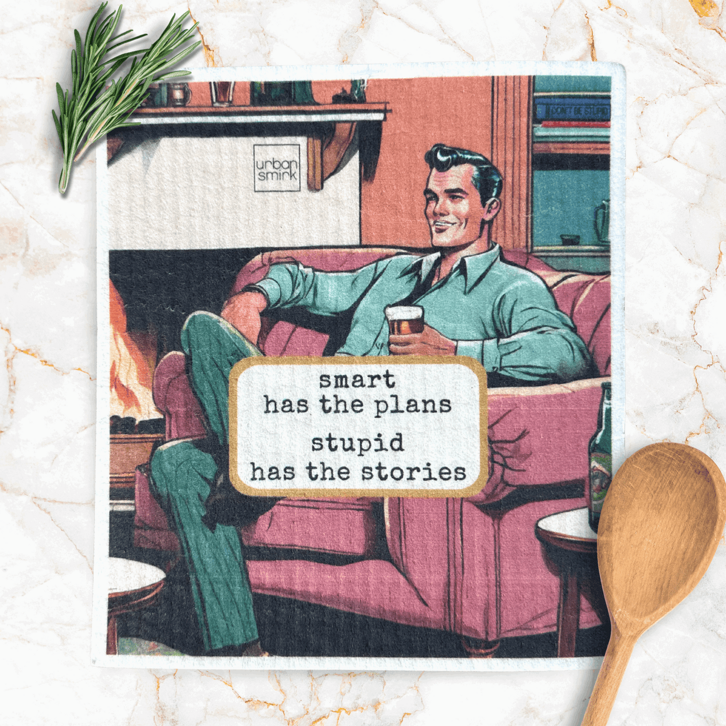 Funny Swedish Dishcloth for Guys/Men - Smart Has Plans - Urban Smirk