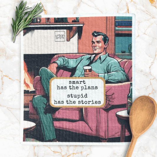 Funny Swedish Dishcloth for Guys/Men - Smart Has Plans - Urban Smirk