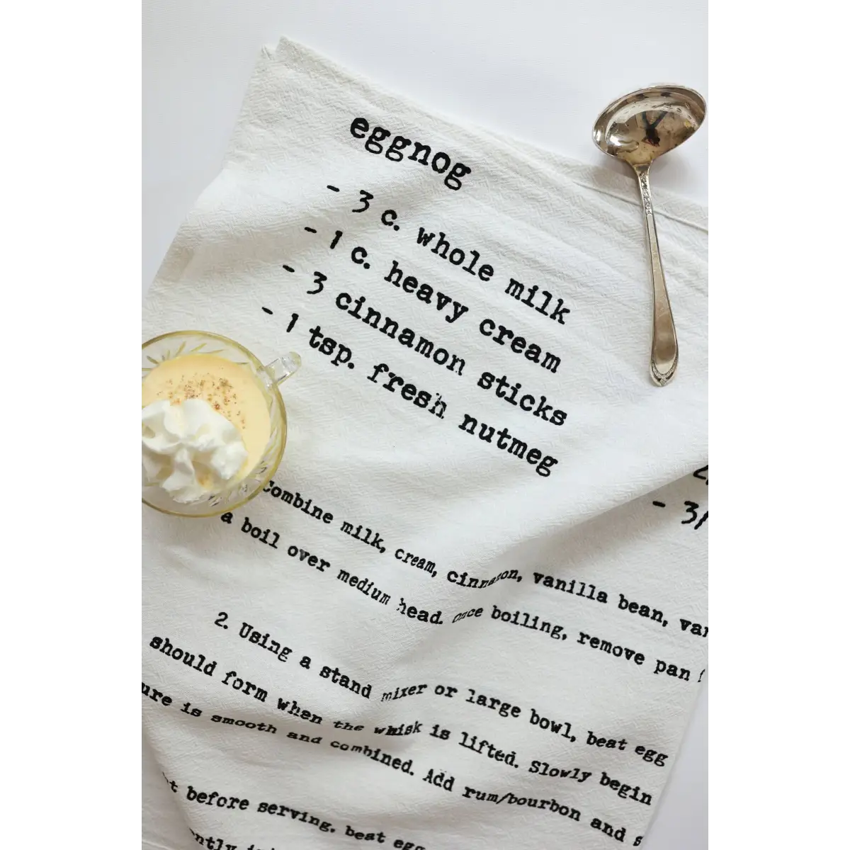 Eggnog Family Recipe Tea Towel - Heirloomed Collection