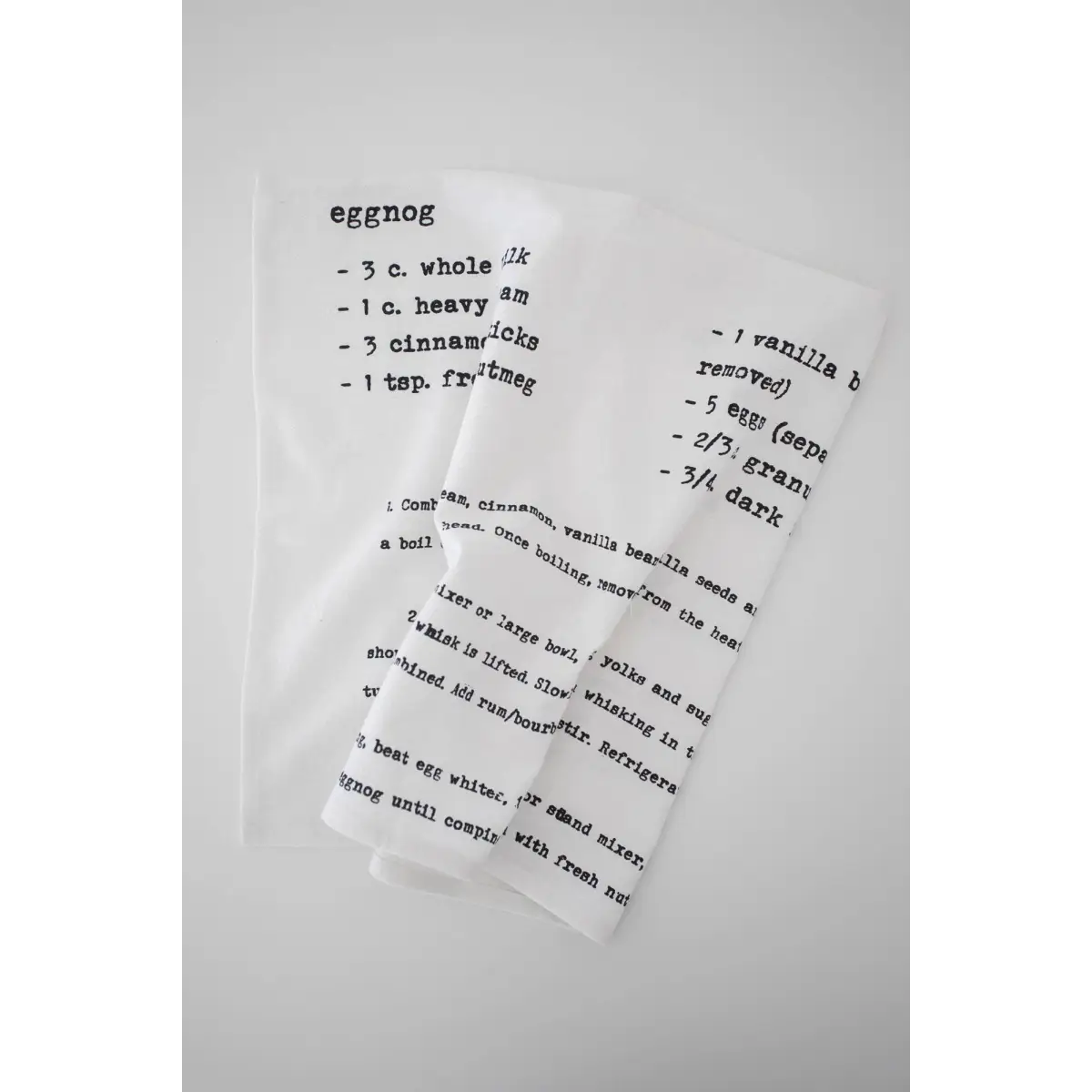 Eggnog Family Recipe Tea Towel - Heirloomed Collection