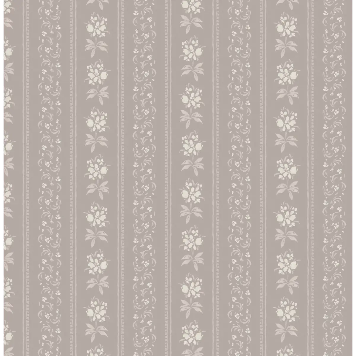 Elaine Wallpaper - Floral Stripe - by Katie Burt Art - Sample 1 foot by 1 foot / Dusty Lavender - Loomwell Home Goods