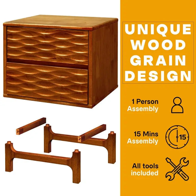 Elara Solid Wood Nightstand - Megsu