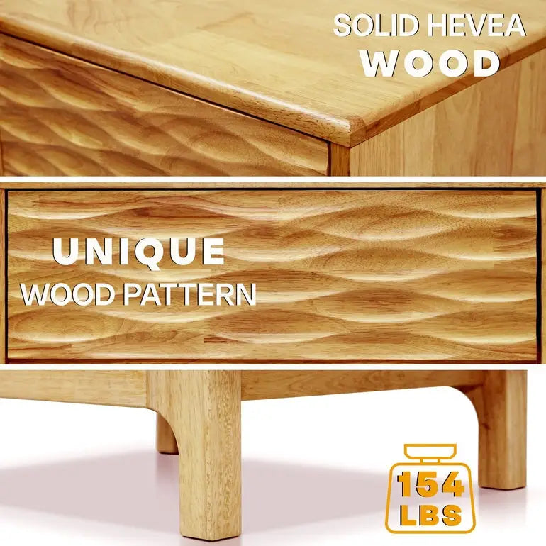 Elara Solid Wood Nightstand - Megsu