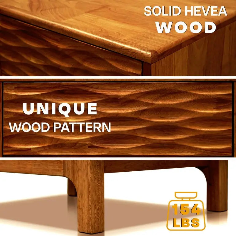 Elara Solid Wood Nightstand - Megsu