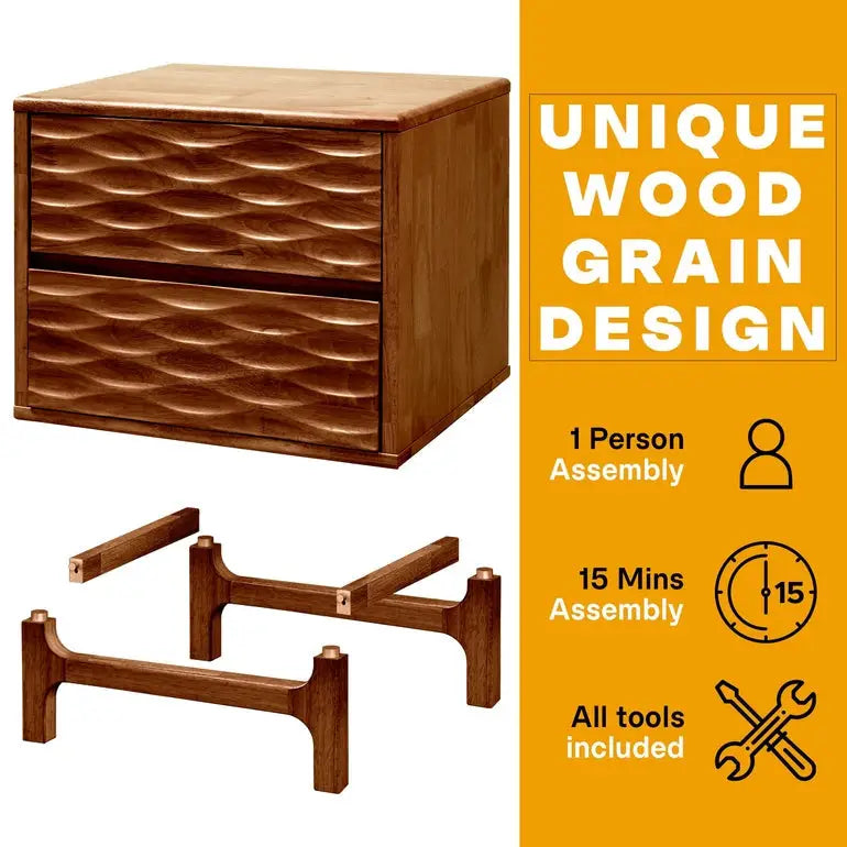Elara Solid Wood Nightstand - Megsu