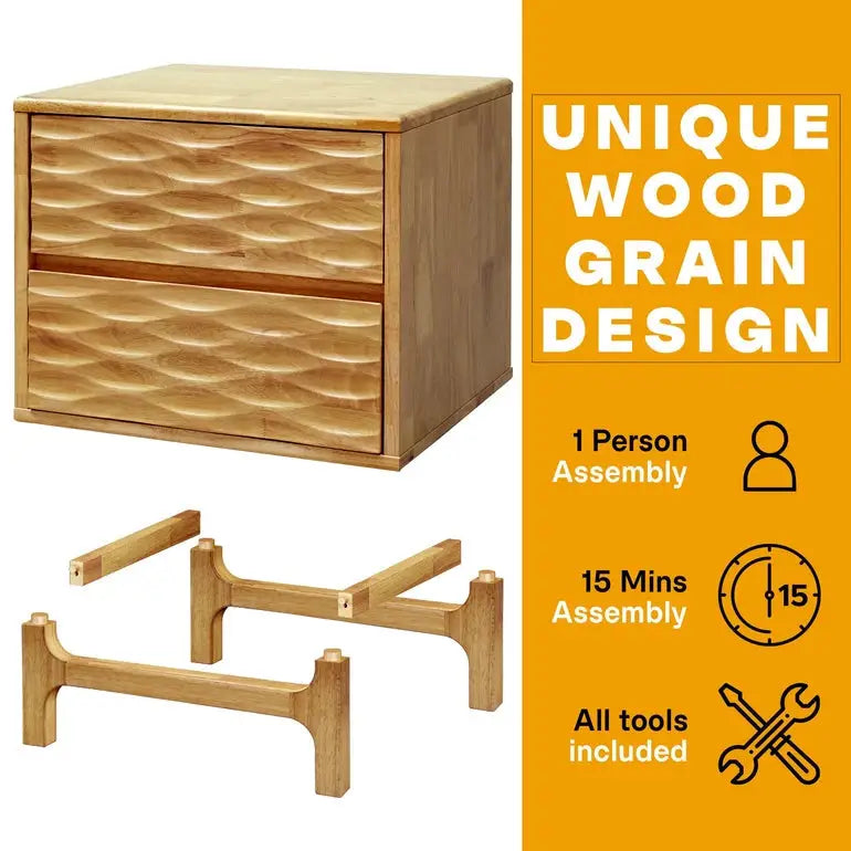 Elara Solid Wood Nightstand - Megsu