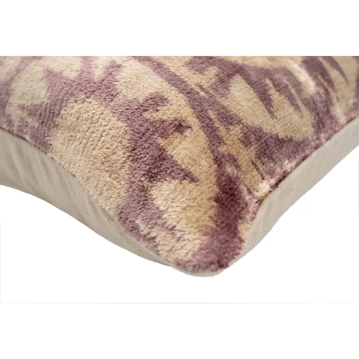Handmade Ikat Silk Velvet Pillow with Down Insert – Elegant 16x24 - Canvello