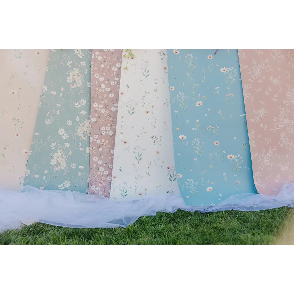Elena Wallpaper - Field of Flowers - by Emily Cooper Art - Loomwell Home Goods