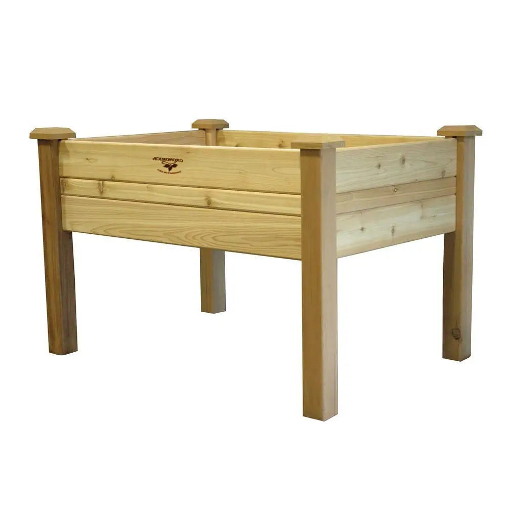 Elevated 2Ft x 4-Ft Cedar Wood Raised Garden Bed Planter Box - Unfinished - HomePacific