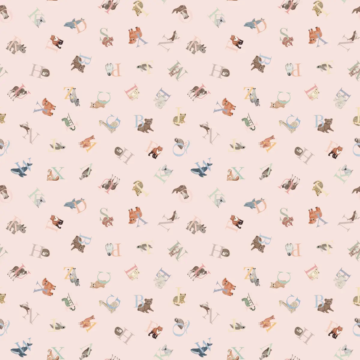 Eli Wallpaper - Alphabet for Kids - by Fede Volpato - Sample 1 foot by 1 foot / Pink - Loomwell Home Goods