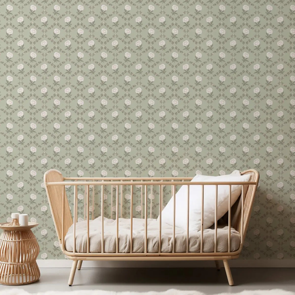 Elise Wallpaper - Flowers in Diamonds - by Anna H Design - Loomwell Home Goods