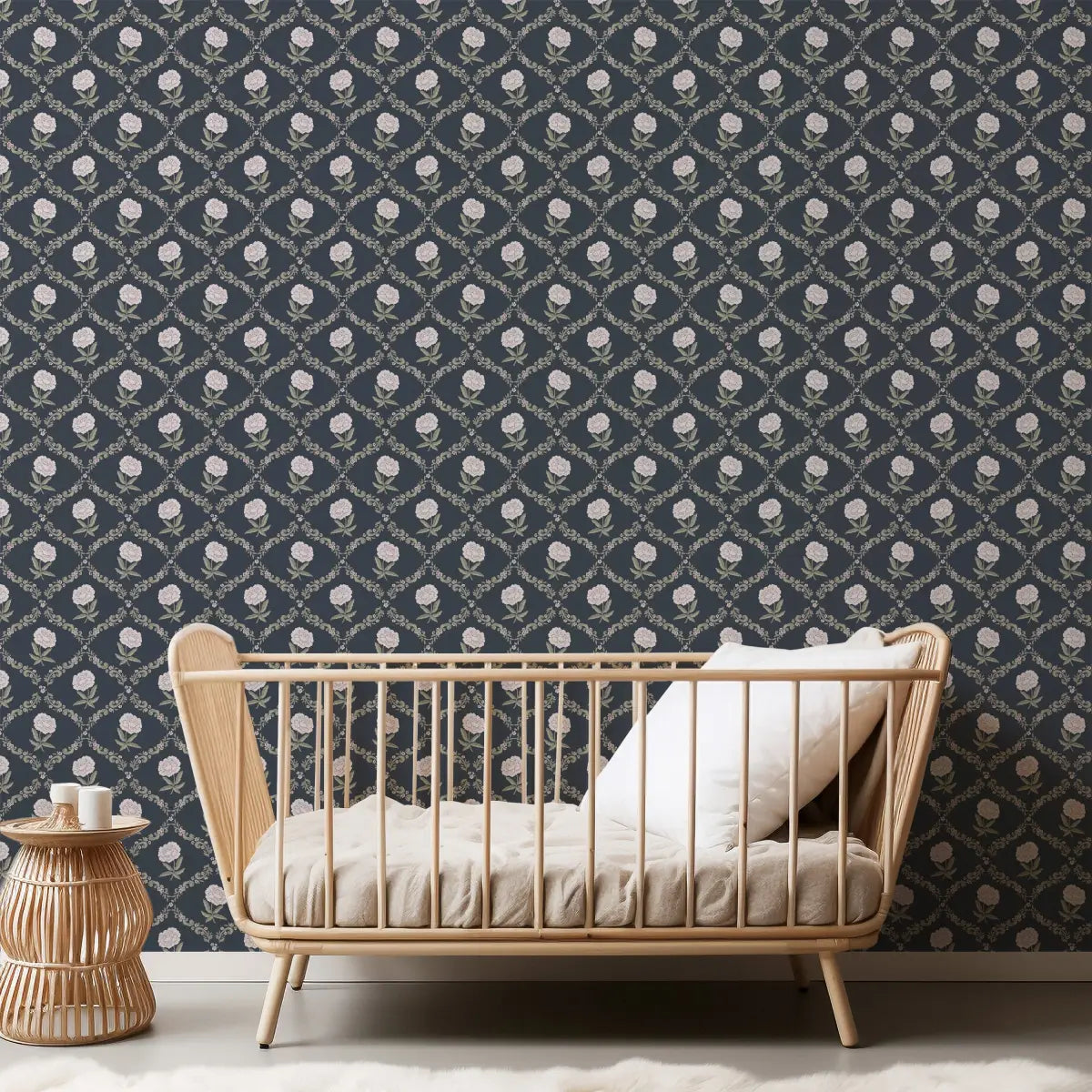 Elise Wallpaper - Flowers in Diamonds - by Anna H Design - Loomwell Home Goods