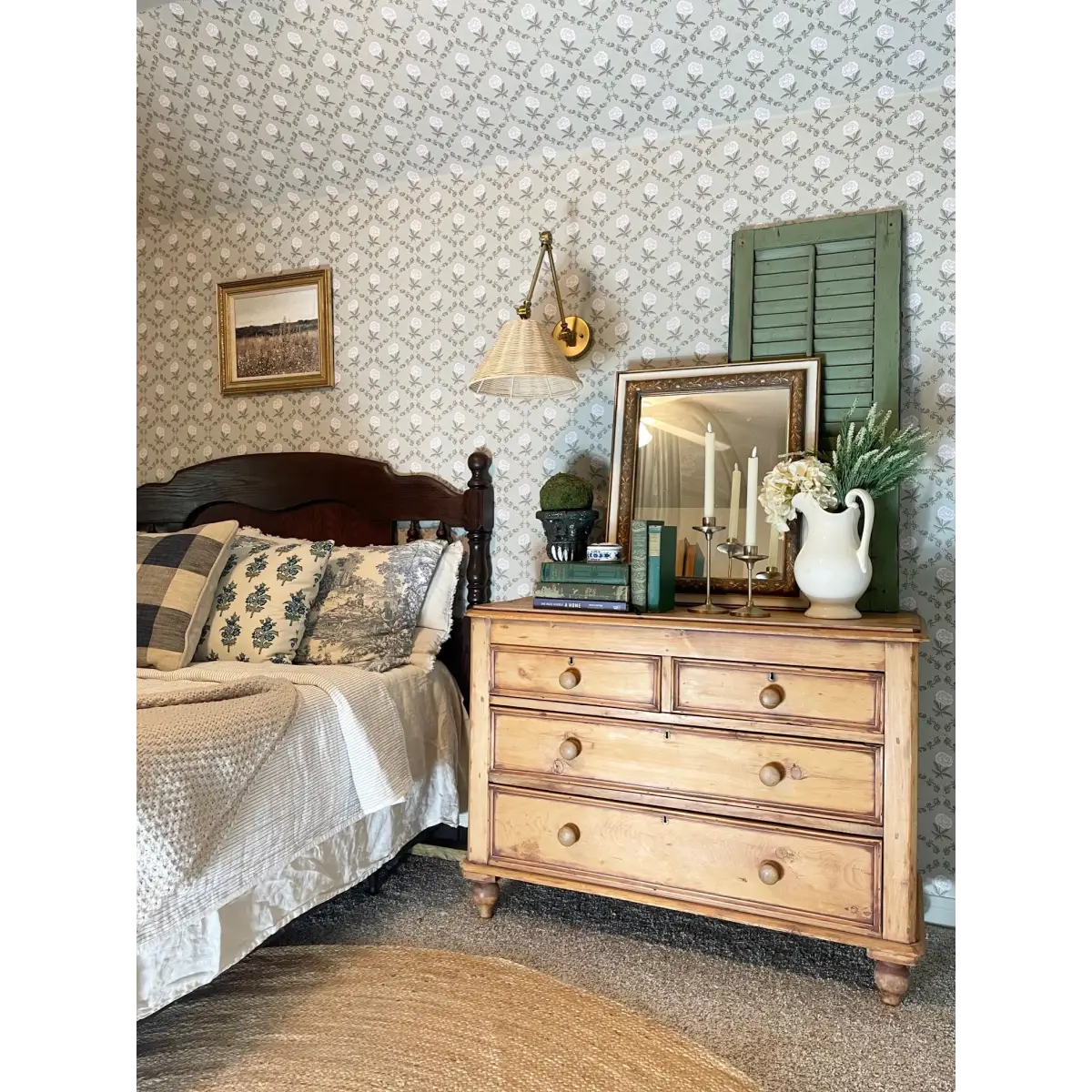 Elise Wallpaper - Flowers in Diamonds - by Anna H Design - Loomwell Home Goods