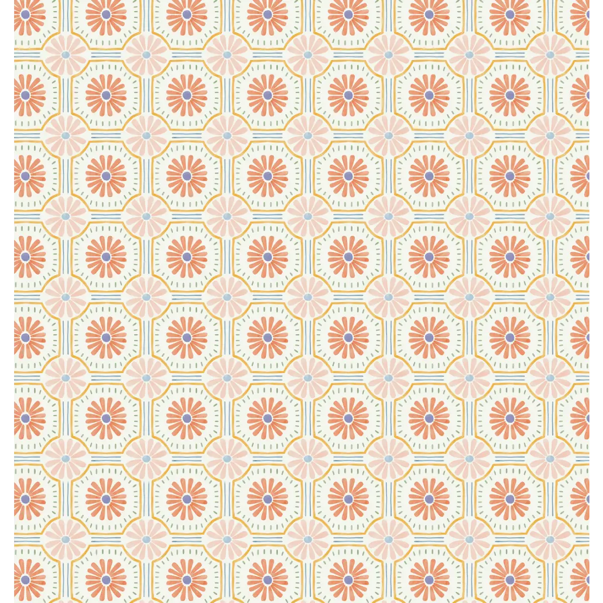 Eliza Wallpaper - Daisy Dots - by Amanda Houston - Sample 1 foot by 1 foot / Multi - Loomwell Home Goods